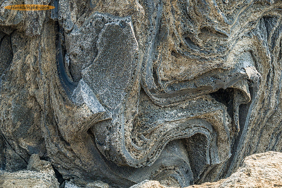 Closeup of tortured rocks